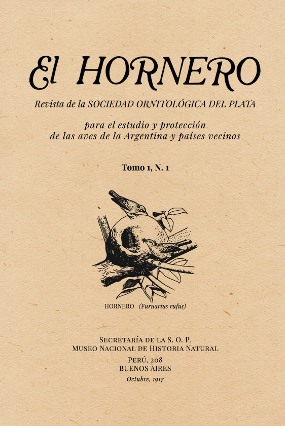 Tapa de la revista El Hornero V1N1